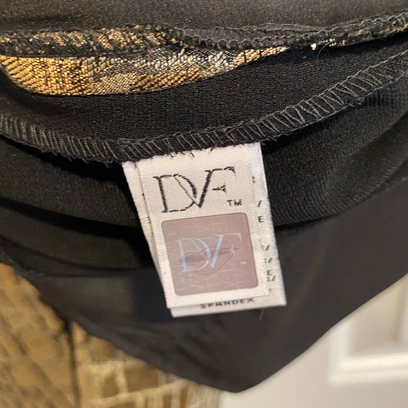 Diane Von Furstenberg Gold Embossed / Black Mary Metallic Pants Size 4 NWT - Picture 14 of 16